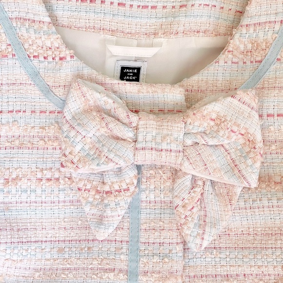 JANIE AND JACK Pink Blue Boucle Tweed 4 pcs Dress Set - Picture 4 of 6